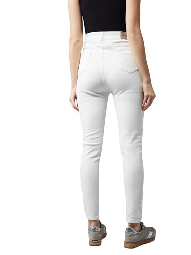 Image of Dolce Crudo Women's Skinny Fit High Rise Stretchable Regular Length Bleached Denim Jeans
