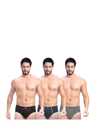 Image of Milton Mens Pure Cotton Solid Briefs with Inner Elastic|Premium Soft Breathable Underwear for Men|Comfort-Fit Waistband for All-Day Wear|Multi-Color, Color Name May Vary as per Availability|Pack of 3