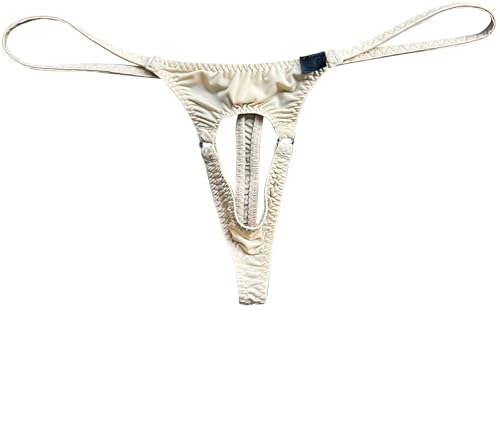 Men's No Cover Ice Silk Thong Underwear - Low Waist, Hollow Out, Elastic, Sexy, Thin Design