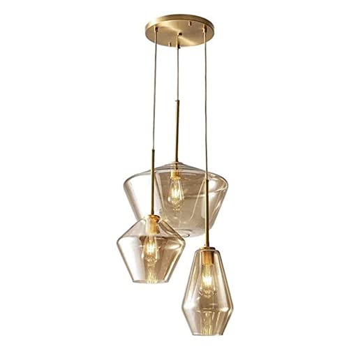 Chandelier 3 têtes de verre anti-éblouissement pour corriger l'éclairage de cuisine