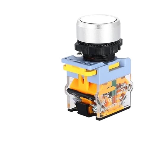 Interrupteur bouton-poussoir 22mm étanche IP65 blanc réinitialisation 10A