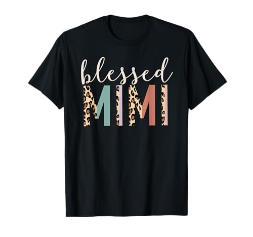 Blessed Mimi Cute Leopard Print T-Shirt Small