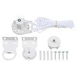 Kit fai da te per tende a rullo da 38 mm, parti di riparazione per tende in plastica con staffa a frizione, catena bianca da 300 cm, per casa, ufficio, hotel, per tende da finestra