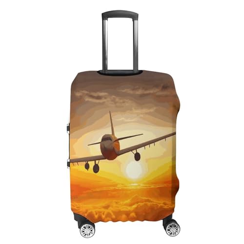 Carry on Luggage Cover Aircraft Plane at Sunset Suitcase Covers for Luggages Tsa Approved Travel Luggage Sleeve Protector Elastic Suitcase Protector Anti-Scratch Washable Fits 19-30 Inch Case -L4