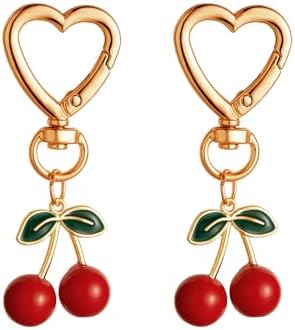 Cherry Keychain,Fruit Bag Charm,Cute Bag Purse,Lovely Accessories Keychian for Women Christmas Valentine Gifts image 5