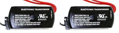 Image of Ironsmith Lighting Products 150 Watt Dimmable Halogen Lamp Transformer - Plastic Material, Halogen, Xenon, Krypton Type Light Bulbs Support - Short Circuit Protected with Auto Restart (Pack of 2)
