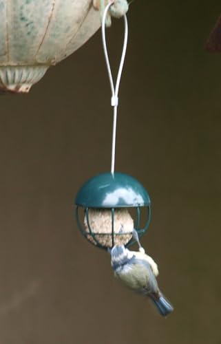 2er Set Meisenknödelhalter mit Dach Vogelfutterstation Metall Gartenvögel Wildvögel (FB481)