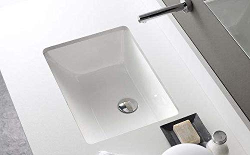 Bathco 0051B TORINO Lavabo Rectangular Bajo Encimera 510 x 320 x 180 mm Cerámica Blanca Moderno Montaje Inferior 1 Agujero