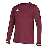 adidas Team 19 Long Sleeve Jersey - Men's Multi-Sport L Collegiate Burgundy/White