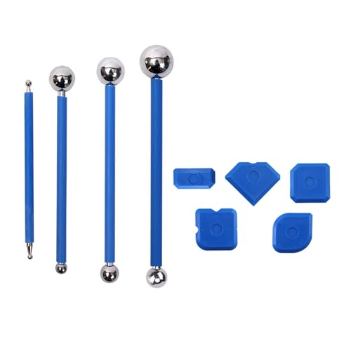 Lot de 9 outils de calfeutrage efficaces pour salle de bain avec extracteur de joint en silicone et extracteur de sphère en métal pour enlever les joints