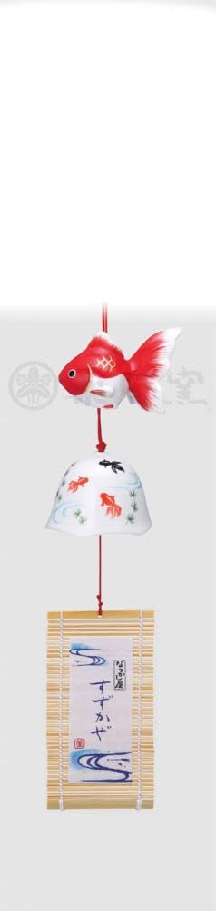 Amazon.co.jp: 【9522】 すずかぜ金魚風鈴(赤) 薬師窯 なつかし屋 風水
