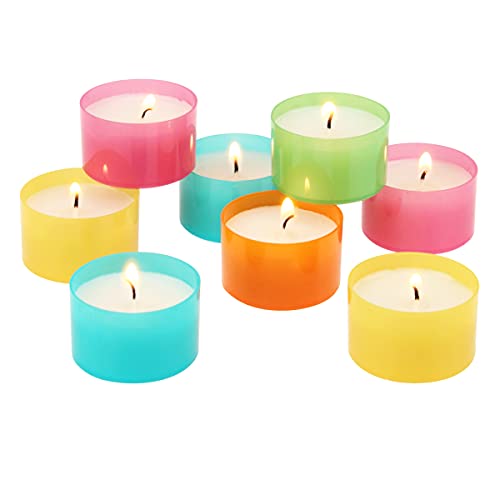 Stonebriar 96 Pack Multicolor Unscented 6 To 7 Hour Long Burning Tea Light Candles #TOP3