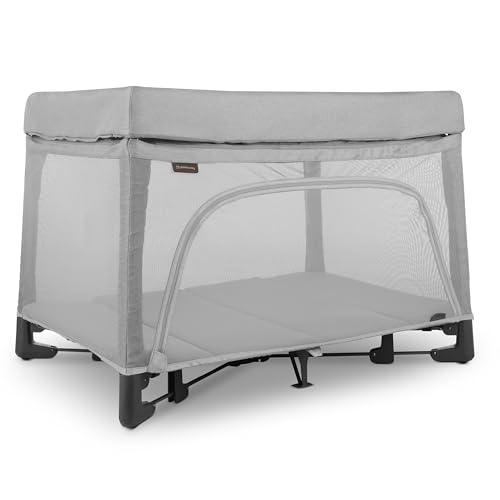 Image of UPPAbaby Remi Playard | Deluxe 3-in-1 Portable Playard, Bedside Bassinet + Travel Crib| Mesh Bassinet, Mattress, Organic Cotton Mattress Cover + Storage Bag Included | Stella (Grey Brushed Mélange)