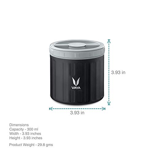 Image of VAYA PRESERVE Vacuum Insulated Lunch Box for Kids, Office Women, 260 ml Stainless Steel Tiffin Box, Meal Container, Meal Jar, Suitable for One Pot Meal,Black