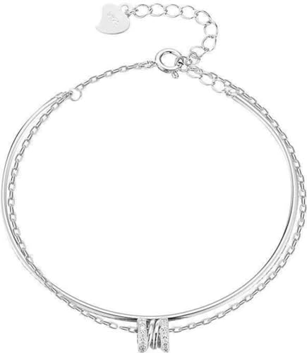Argent Sterling S925 double couche, le collier mode de la fille branchée