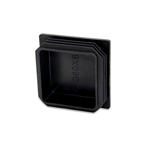 Image of Flyshop 60 x 60 mm, 2.36 inch x 2.36 inch Black Plastic Hole Plugs Square Tubing End Caps Tube Inserts Durable Furniture Glide for Chair Table Stool Leg 8 Pack