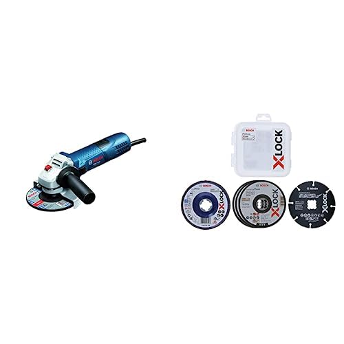 Amoladora angular Bosch de 11000 rpm y set de lijado para cortar acero inoxidable