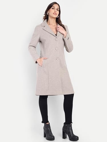 Image of HAUTEMODA Women's Winter Coat Trench Long Sleeves Over Coat With Pocket single Breasted