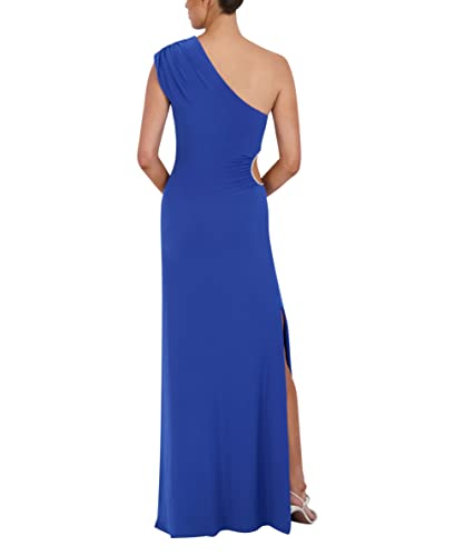 Image of BCBGMAXAZRIA Women's One Shoulder Neck Rhinestone Trim Cut Out Gown