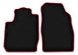 Wielganizator Tapis Auto en Velours pour Ford StreetKa (2003-2006) - Qualité : LUX | Ajustement précis, Dos antidérapant, Jeu Complet - Noir avec Bord Rouge