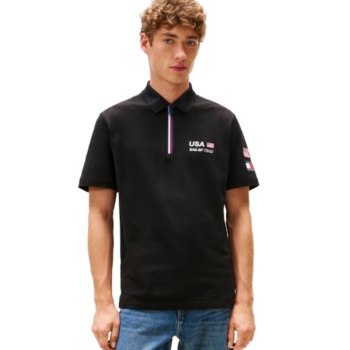 Tommy Hilfiger Men's Tommy X U.S. Sail GP Team Tech Performance Polo Short Sleeve Regular Fit Shirt