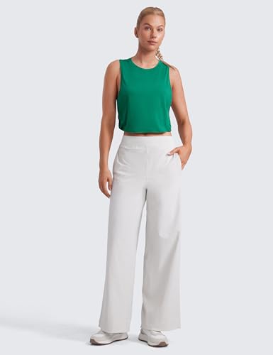 Image of CRZ YOGA Pima Cotton Dropped Armhole Tank | Workout, Naturally Soft, Loose Fit, Crop, Crewneck, Knotted Sides, Sleeveless Tops for Women