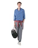 camisas cuadros mujer el ganso Corte Regular Fit El Ganso Camisa Lino Garment Dyed Azul