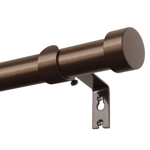 KAMANINA Tringle à Rideau Bronze, 80 à 304 cm Tringle à Rideaux Extensible, Tringle Rideau Réglable 25 mm de Diamètre aver Couvercle et Supports...