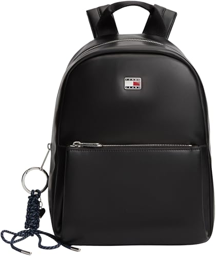 Tommy Jeans Damen Rucksack City Charm Dome mit Anhänger Schwarz (Black) Einheitsgröße
