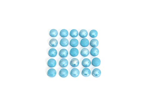 Milltown Merchants 12Mm (Approx. 1/2 Inch) Iridescent Light Blue Round Mosaic Tile, 3 Pound (48 Oz) Bulk Assortment Of Mosaic Tiles #TOP1