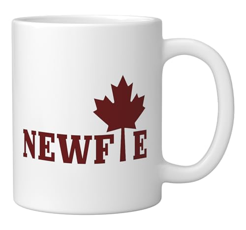 Newfie Newfoundland Canada Maple Leaf Pride Canadian Vintage Ceramic Mug, White