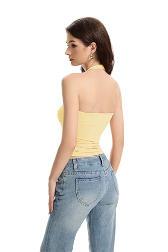 Halter Tank Tops for Women Double Lined Backless Going Out Tops Trendy Y2K Summer Shirt2