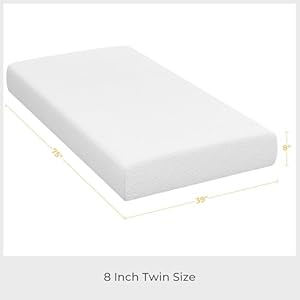 Yaheetech 8 Inch Twin Mattress Cooling Gel Memory Foam Mattress, Green Tea Mattress for Fresher Sleep, Medium Firm, CertiPUR-US Certified, Twin Size Mattress in a Box Yaheetech 8 Inch Twin Mattress Cooling Gel Memory Foam Mattress Green Tea Mattress for Fresher Sleep Medium Firm CertiPUR US Certified Twin Size Mattress in a Box