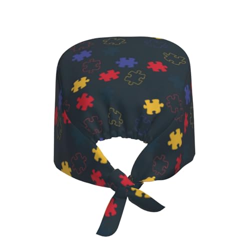 Image of Working Cap Scrub Cap with Sweatband Adjustable Unisex Women Tie Back Hat Nurse Surgical Caps