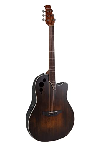 Applause Elite AE44-7S Guitare électro-acoustique, rétro, à profondeur de corps moyenne et pan coupé, vernis satiné