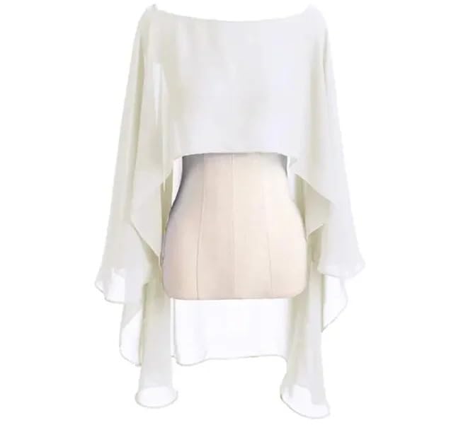 PSNKLMM Capa de gasa for mujer, bolero, chaqueta de novia for boda o noche(Beige)