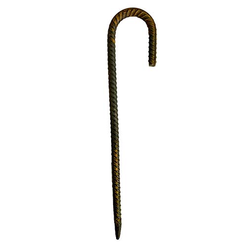 Tent Pegs ~ Heavy Duty Ribbed Steel ~ J Pins, Stakes, Ground pegs for Marquee Tarpaulin Awning Bouncy Castle, Garden Party Tent, Polytunnel (25, 16/17mm x 450mm)