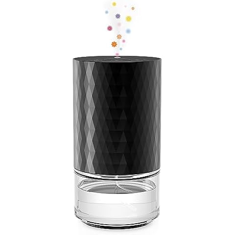 Airversa Waterless Diffuser Essential Oil 100ml Capacity Scent Air Machine for Home Aromatherapy Nebulizer Premium Metal Battery Operated 3 Mist Settings Timers Color Light AN3 Black Cover