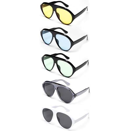 Retro Aviator Sunglasses for Men Women - Trendy 70s Vintage Style,Plastic Frame Sun Glasses