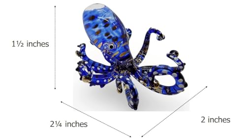 Figura Decorativa de Pulpo en Vidrio Soplado 2.25" Azul Oscuro miniatura 3