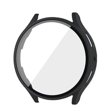 CORONITAS Capa Protetora para Samsung Galaxy Watch 7, 44mm e 40mm, Película 5D Interna, Proteção 360° (Preto, 44mm)