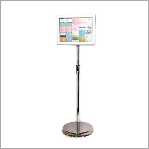 Infomate Telescopic Floor Poster Stand A4 Size Steel with Height Adjustment Lockable Multipurpose A4 Frame for Displaying Information