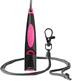 ACME Alpha 211.5 Professional Dog Training Whistle with Lanyard. Enhanced Ergonomic Grip. BPA-Free Plastic. 110 dBA. Long Range. Standardized Frequency. Made in The UK (Black on Day Glow Pink/Black)