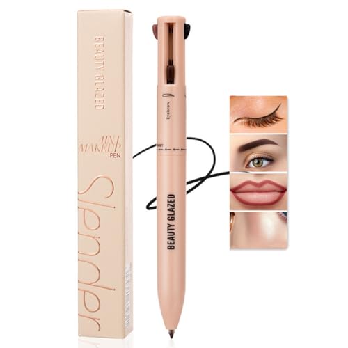 4-in-1-Makeup-Stift, Eyeliner, Brow Liner, Lip Liner & Highlighter-Stift, wasserfester, langanhaltender All-in-One-Makeup-Stift, Eyeliner, Augenbrauenstift, Lippenkonturenstift und Textmarker (#101)