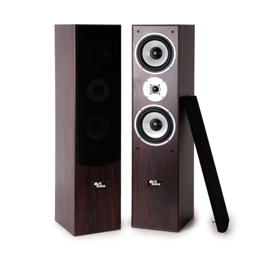 Migliori altoparlanti Evidence Acoustics - Coppia di altoparlanti HiF/Home Cinema EA700-WAL – 2 x 500 W PMPO – Bass Reflex a 3 vie – Noce e mogano