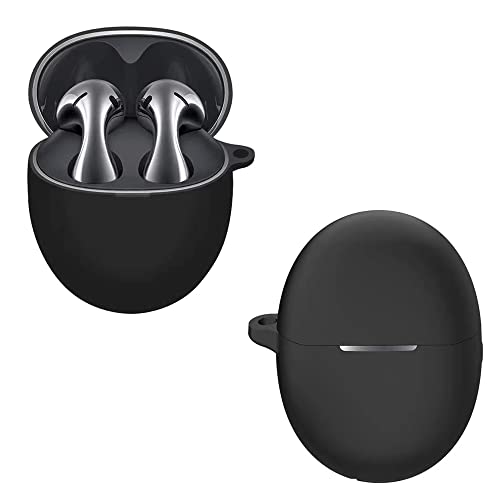 Silicio Custodie Protettiva Compatibile con gli auricolari HUAWEI FreeBuds 5Custodia protettiva antiurto Supporta la ricarica wireless-Nero+Neroã€2 mesiã€
