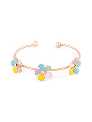 Set of 3 Floral Stack Bracelets, Pastel Colors