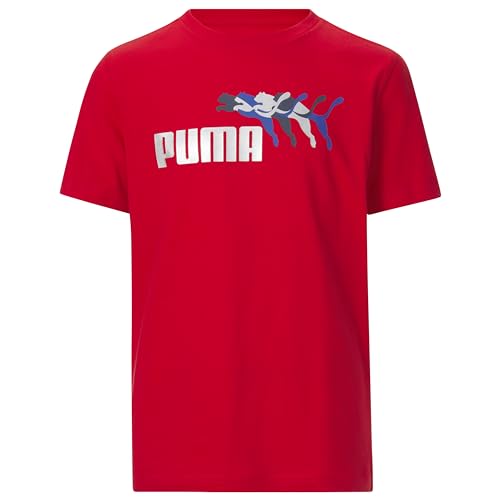 Image of Puma Boys' Short Sleeve Cotton Graphic T-Shirt, Crewneck