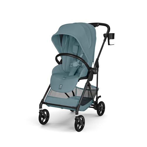 CYBEX サイベックス【公式】メリオ カーボン (2026) ストーミーブルーJP2 ウルトラライトベビーカー 「持って軽い。押して軽い。ずっと軽い。」1ヵ月～36ヵ月まで 軽量 両対面 EN規格適合 SG基準適合 (オリジナルリフレクターバンド付き)+カップホルダーセット（Amazon）