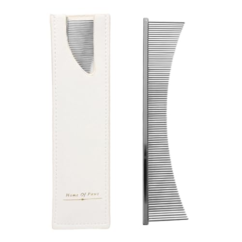 Flea Comb, Professional Cat Grooming Brush, Portable Pet Supplies, 6.54x1.38x0.04 inches Tear Stain Remover, Dematting Tool Brushing for Cats, Puppies, At-Home Grooming Care